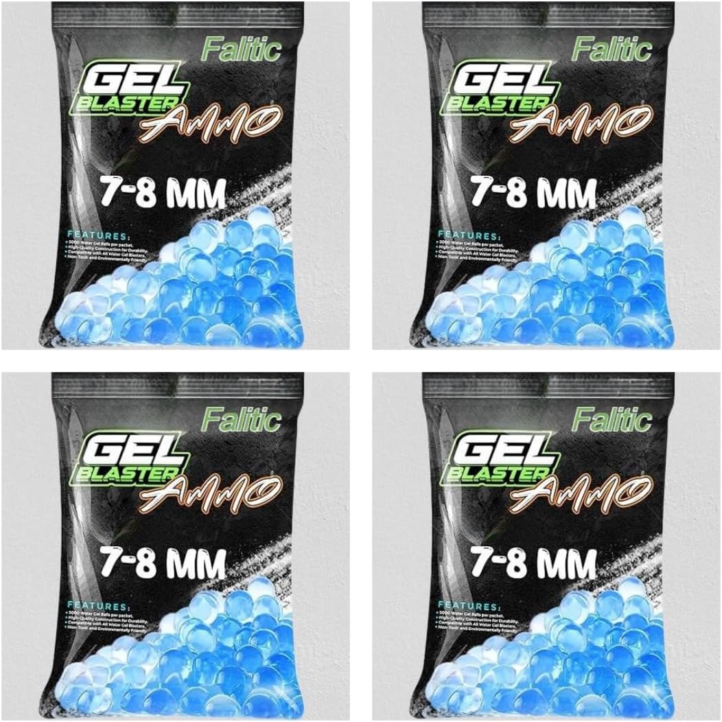 Falitic Gel Ball Ammo for Adults Age 5+ Years Above [20000 Rounds] Pack 4