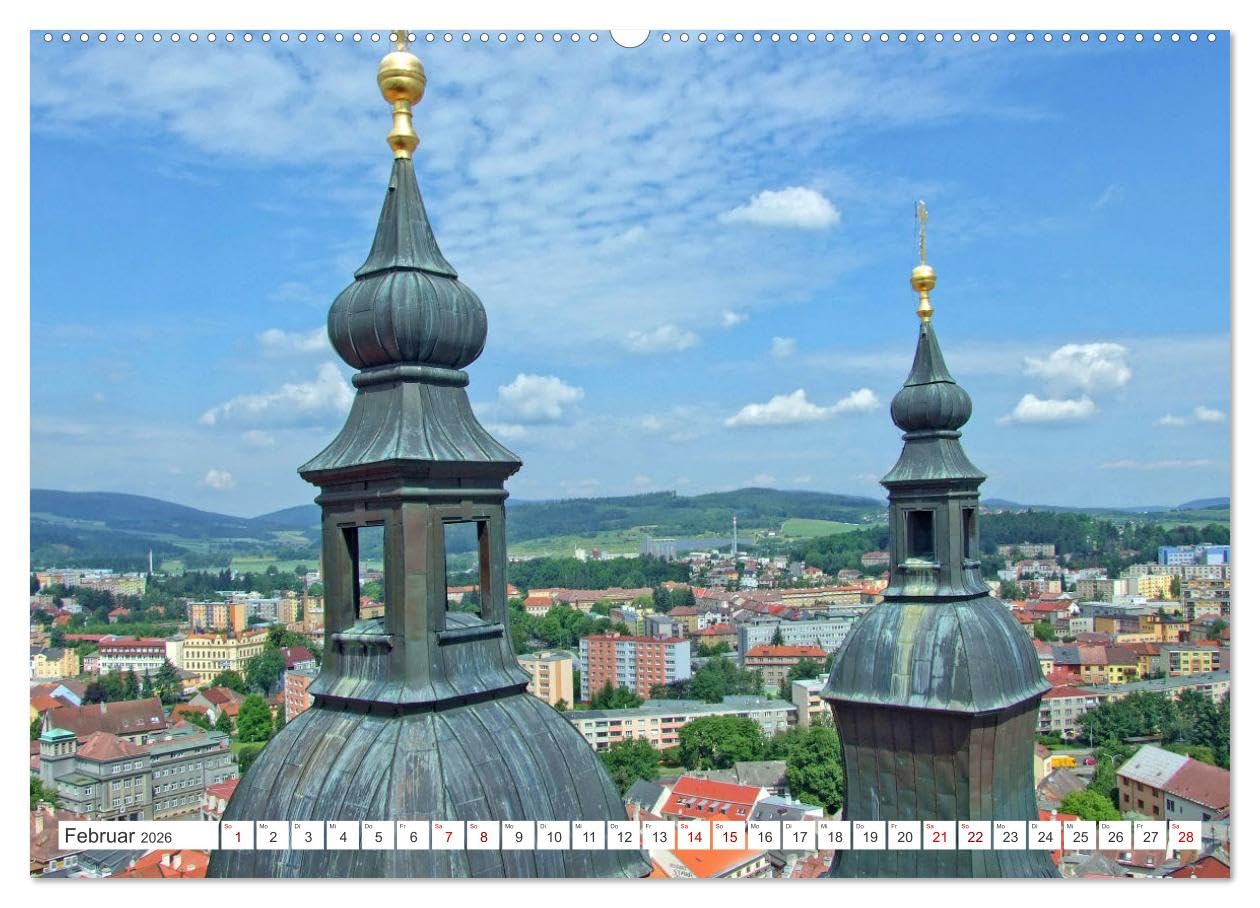 Visit Pilsen & Klatovy - Dos ciudades bohemias - Un día festivo perfecto (calendario de pared 2026 DIN A2 horizontal), calendario mensual CALVENDO