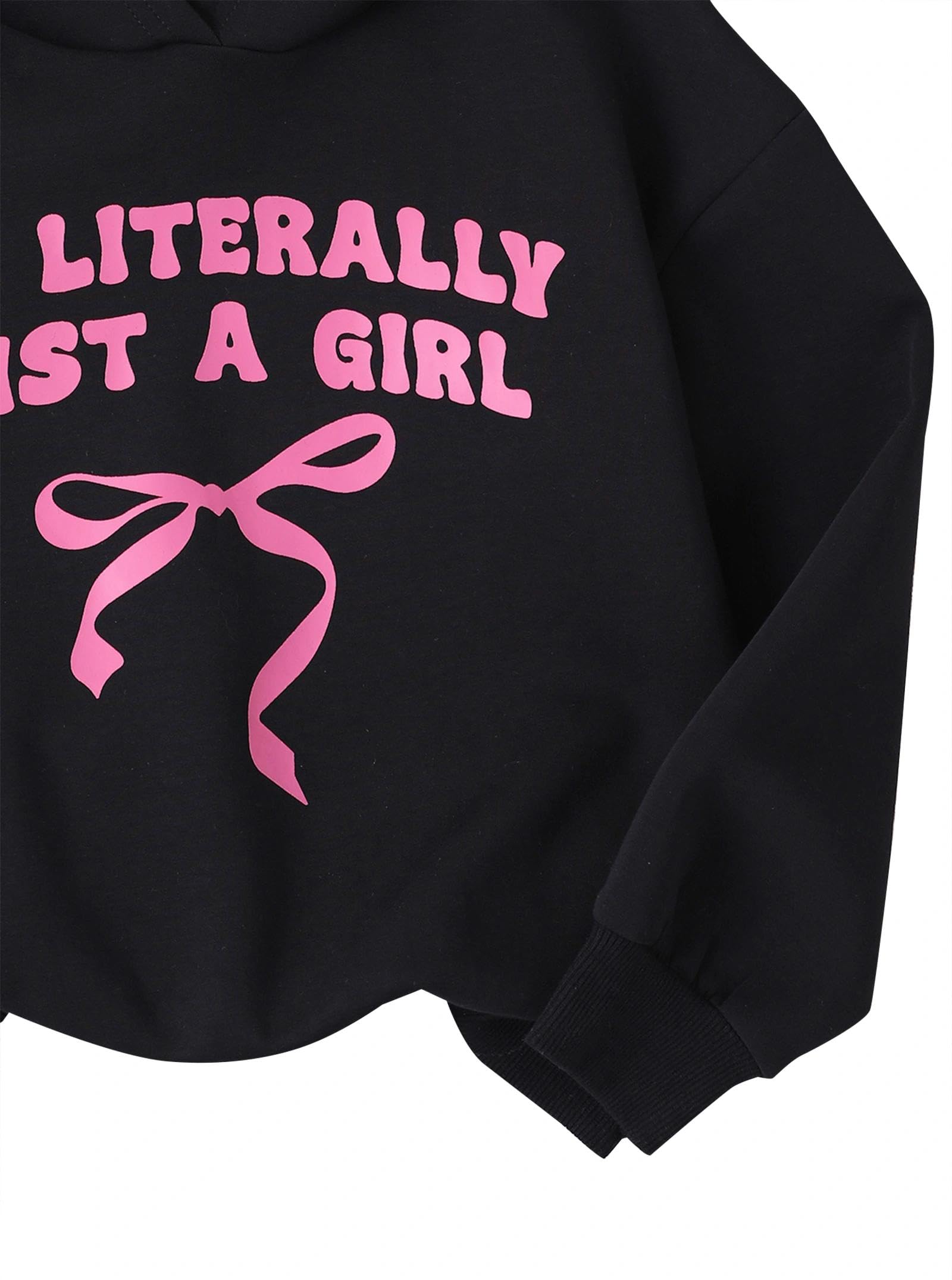 Langärmeliges Kapuzen-Sweatshirt für Mädchen, dicke Grafik, niedlicher Pullover