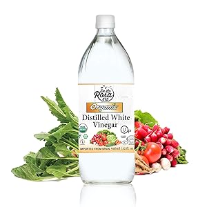 ORGANIC Distilled White Vinegar - De La Rosa 32oz - Raw & Unfiltered | Vegan, Gluten-Free, Kosher | Great for salads, dressings, marinades and more!