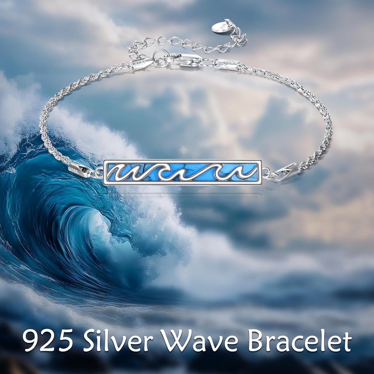 Bracelet for Women 925 Sterling Silver Abalone Shell Bar Pendant Jewelry Gift For Women Mom