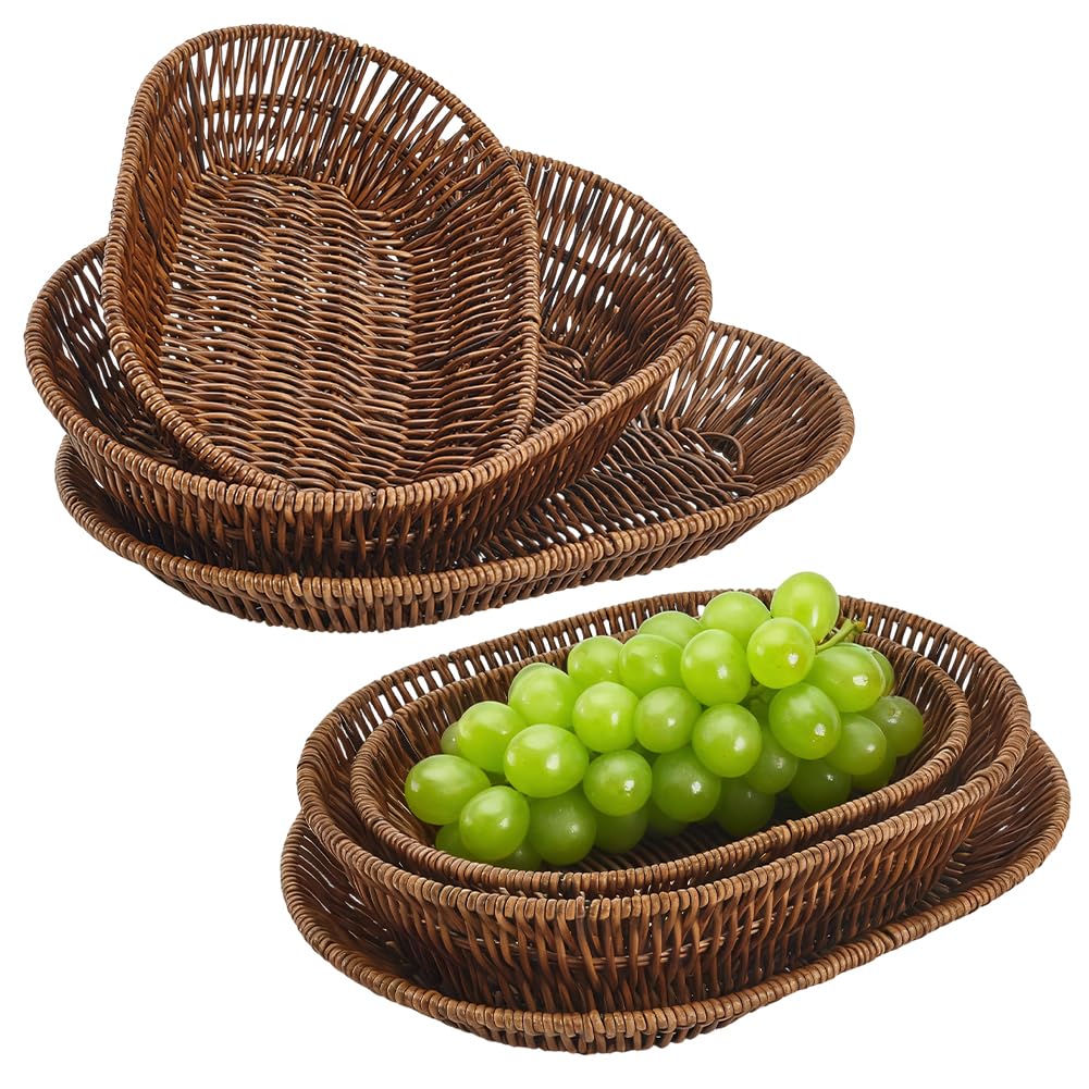 Cestas de mimbre de plástico apilables para almacenar alimentos de forma limpia y ordenada