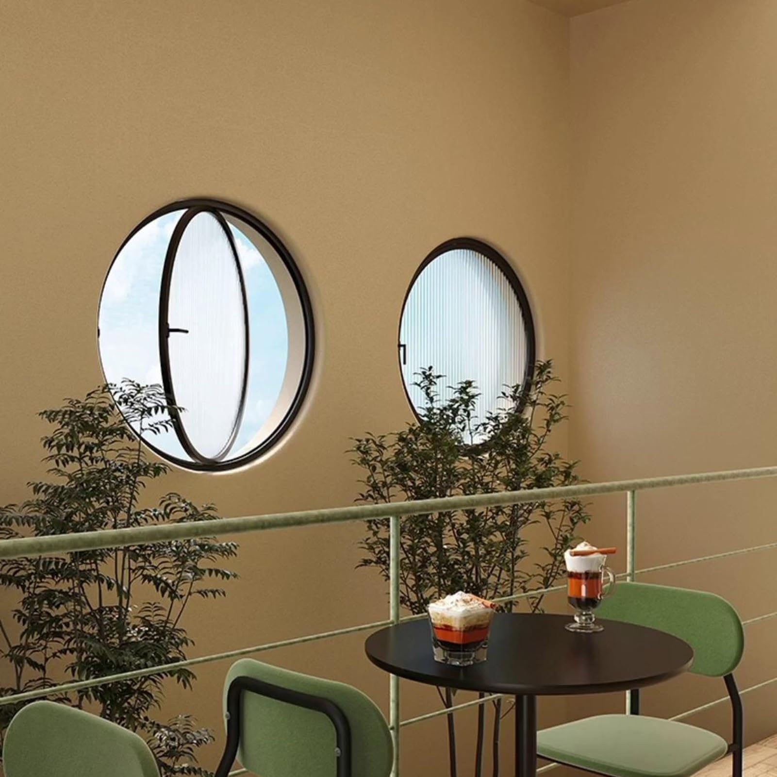 Finestra A Battente Girevole, La Finestra Circolare può Ruotare di 360°, Le Finestre di Ventilazione con Illuminazione in Lega di Alluminio, per Bagno(Black-Changhong Glass,50cm)