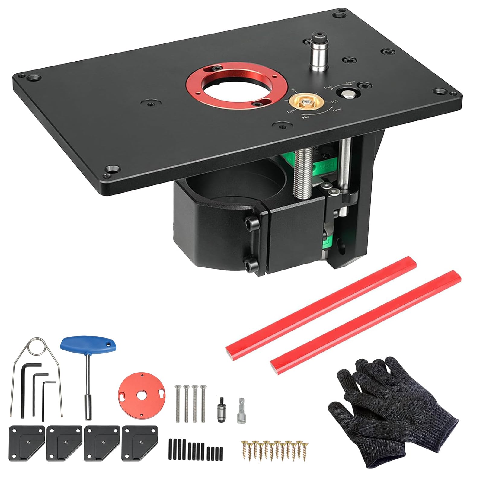 Piastre Inserto Banco Fresa Set, Piastra Di Inserimento Del Tavolo Del Router, Router Ascensore, Tavolo di Sollevamento, Router Lift Trimming Machine Invertito Tavolo