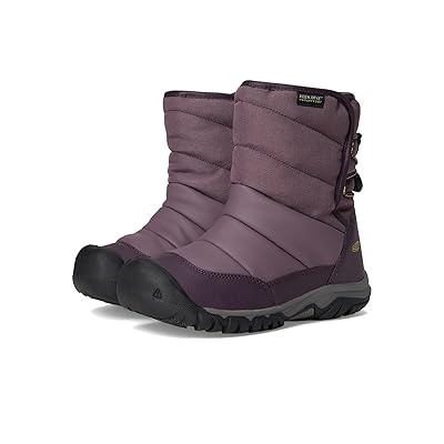 KEEN Kids Puffrider Insulated Waterproof Durable Easy On (Little Kid/Toddler) Kids Shoes Black Plum/Daiquiri Green