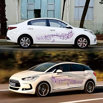 BININBOX Racing Vinyl Butterfly Musical Note Sticker Car Auto Decals Body Graphics DIY Self-Adhesive Side Door Auto Sheet Music Stickers Purple