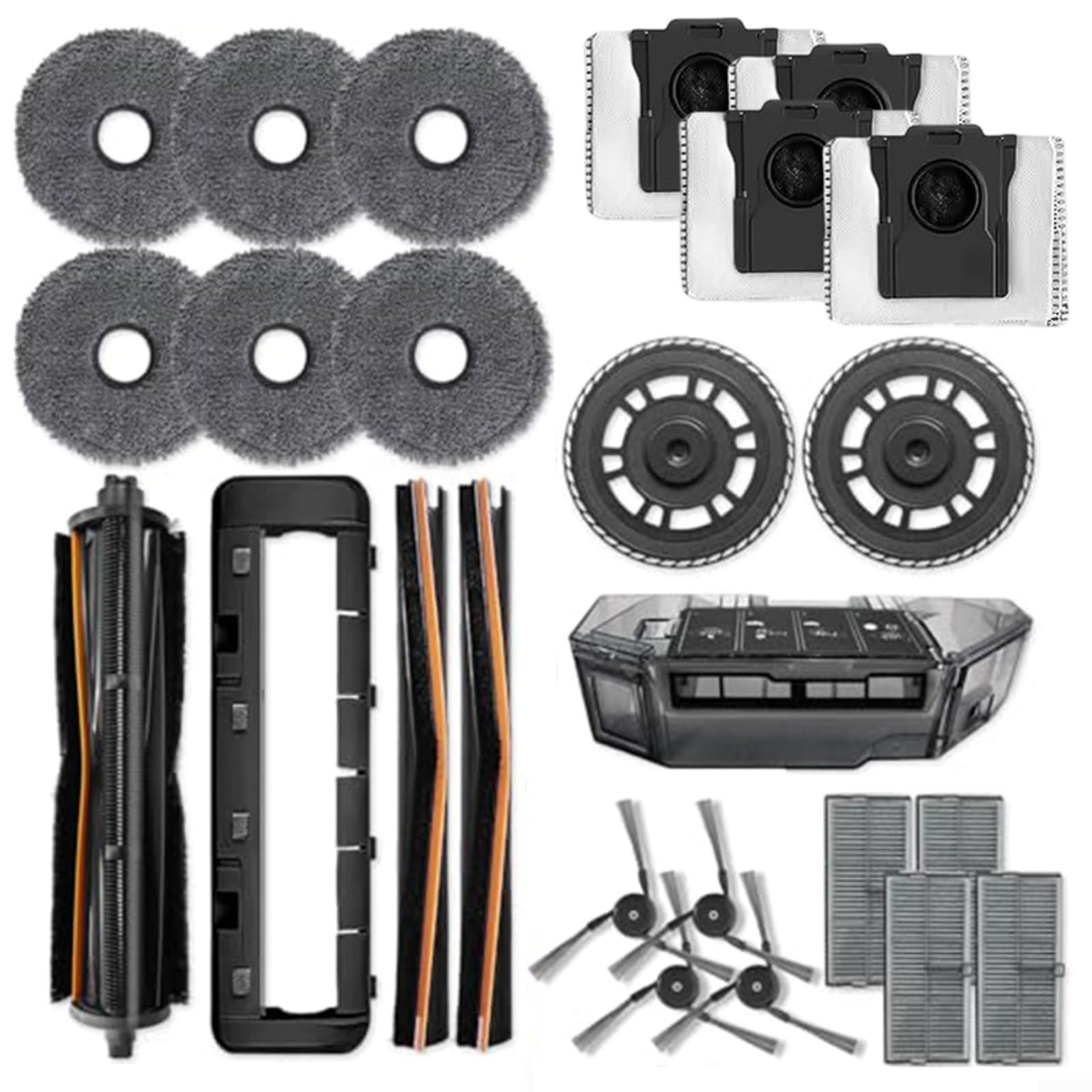 Kit di ricambio per robot aspirapolvere Mova P10 Pro Ultra / P50Pro Ultra con spazzola TriCut, 2 filtri HEPA, 4 spazzole laterali, 4 sacchetti per la polvere, 6 panni mocio