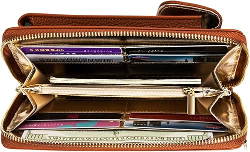 Vista 5 de Crossbody - Monedero para teléfono celular para mujer, monedero con soporte de muñeca para teléfono