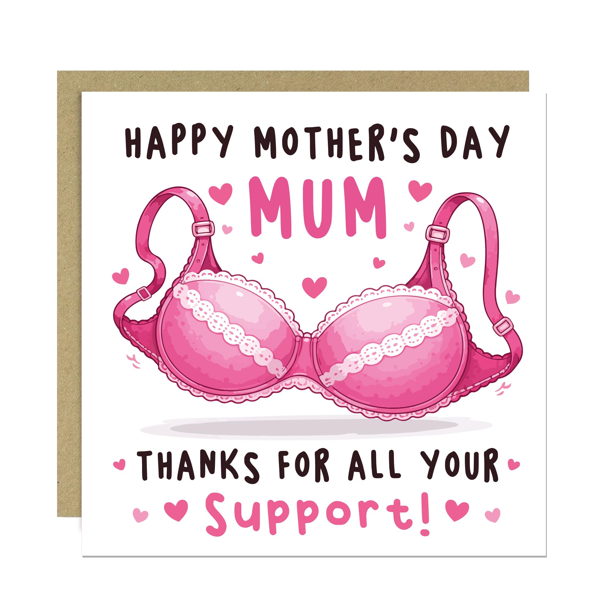RED OCEAN Funny Mothers Day Card, Thank You Card For Mum On Mothers Day With Kraft Envelope, Hilarious Mum Cards From Daughter Son, Humorous Cards For Mother's Day