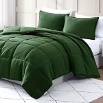 Comforter Set Queen Size - Goose Down Alternative – Washed Ultra-Soft - Premium All Season Warmth Bedding Set (Queen,Olive Green)