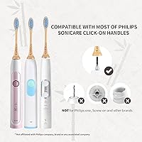 Vista 2 de Cabezales de cepillo de dientes eléctrico de bambú, cerdas suaves a base de plantas, cabezales de repuesto para cepillos de dientes eléctricos