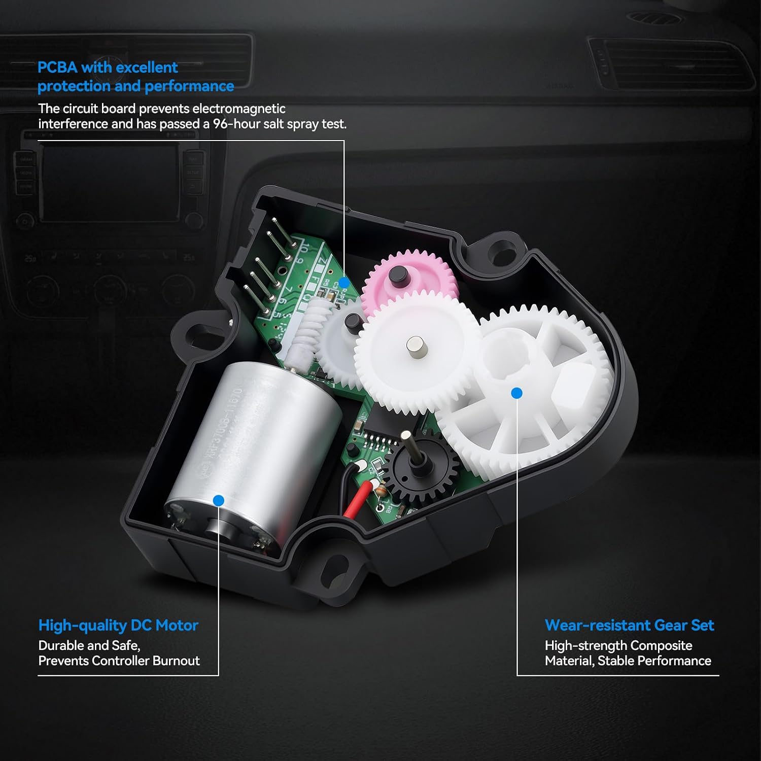 AITKEN HVAC Main Air Inlet Temperature Blend Door Actuator Compatible with Chevy Buick Cadillac GMC Hummer Isuzu Vehicles- Silverado Suburban Sierra Tahoe Yukon and More 1994-2014#89018365, 52402588