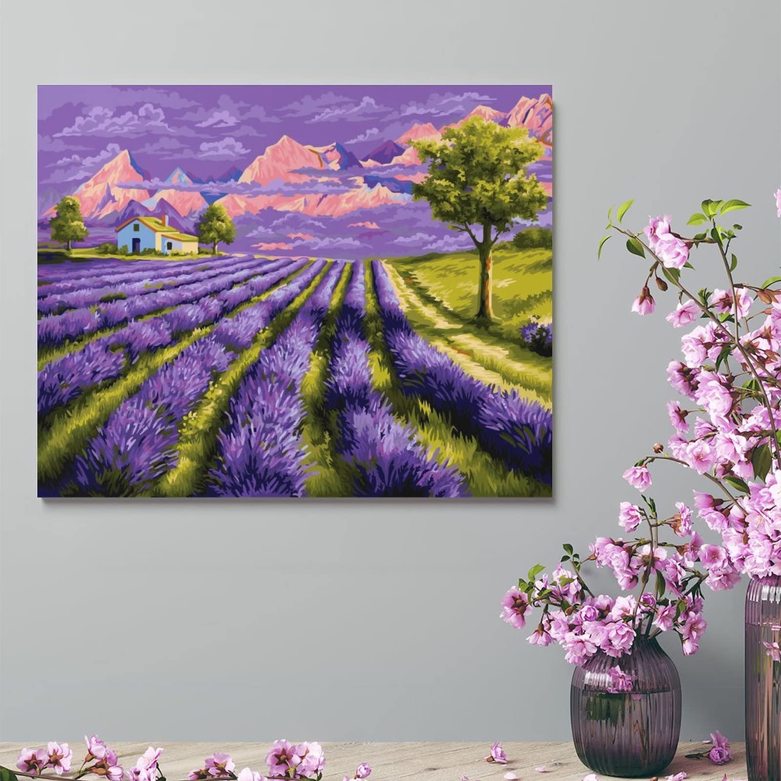 ラベンダー ラベンダーの絵 絵画 花束 花束の絵 パネルアート　壁掛けアート 花 花束 花束の絵 ブーケ 花の絵 花 フラワーアート パネルアート