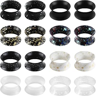 ONESING 2/8Pcs Silicone Gauges for Ears 00G-25mm Flexible Ear Tunnels Gauges Double Flared Ear Gauges Hypoallergenic Ear Expander Stretching Set for Women Men