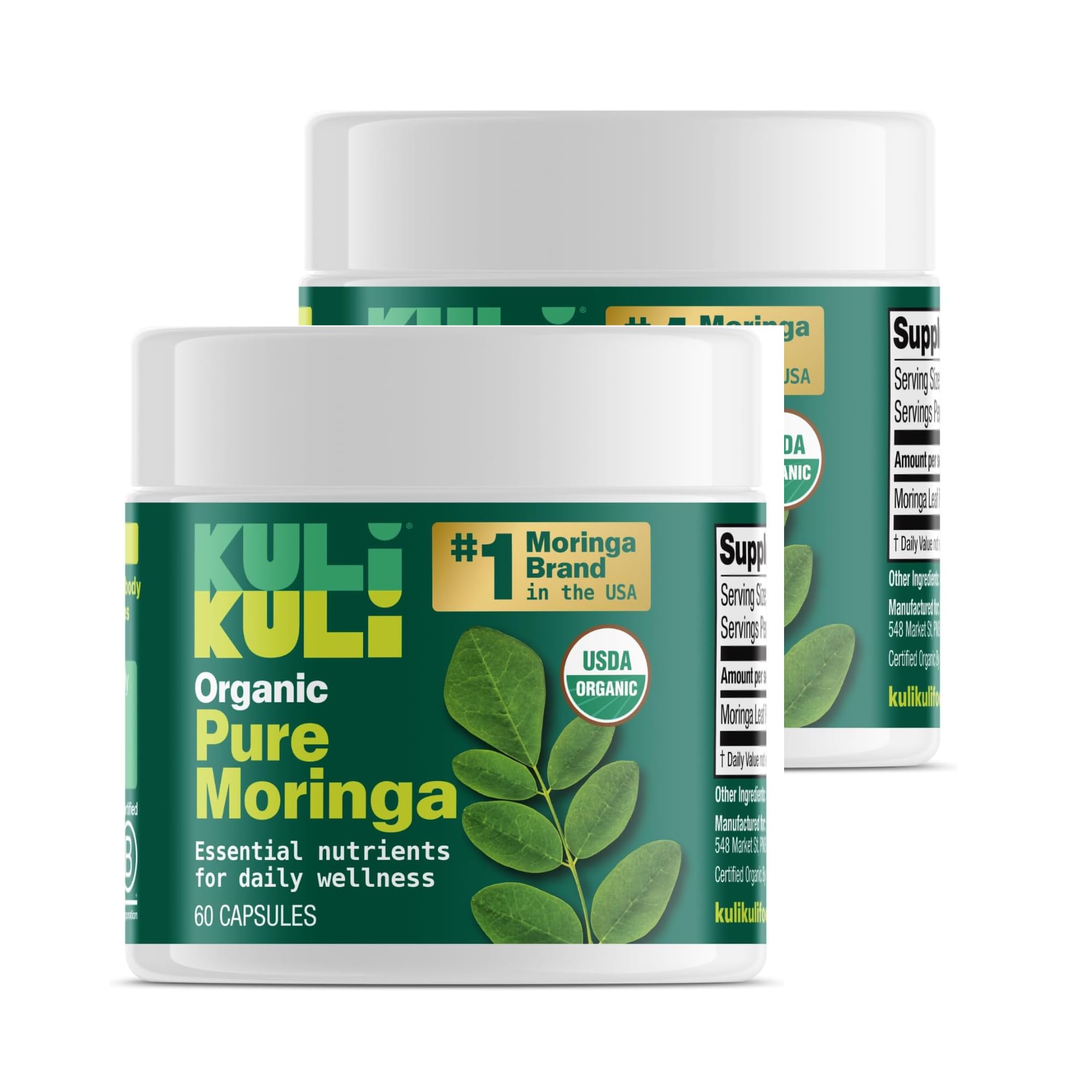 Kuli Kuli Organic Moringa Capsules 1000mg, Pure Leaf Supplement, 60 Count — Amazon image 11