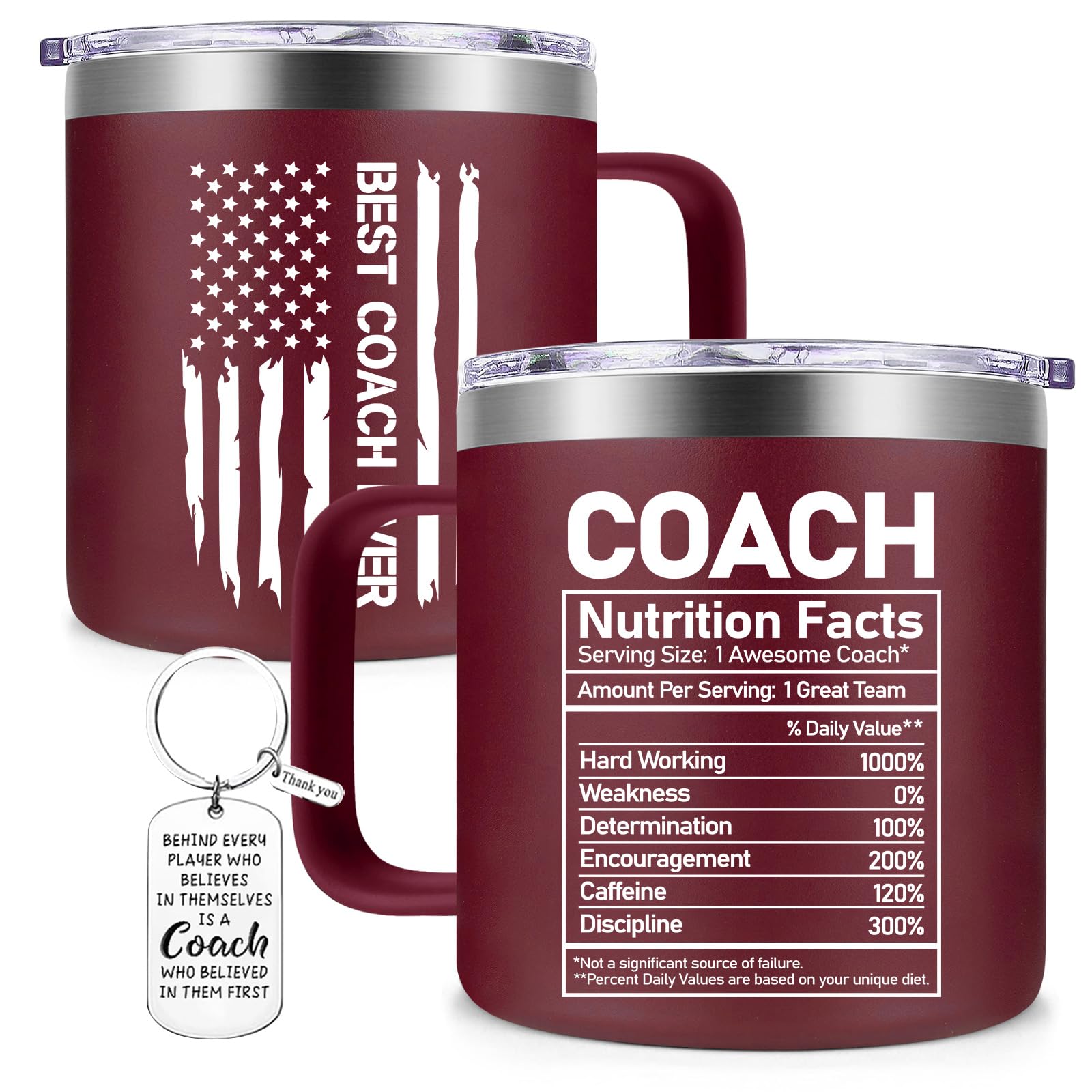 Fufendio Coach Gifts for Women - Best Coach Ever Mug 14oz - Football, Basketball, Baseball Coaches Appreciation Gifts - Christmas Gift for Soccer,