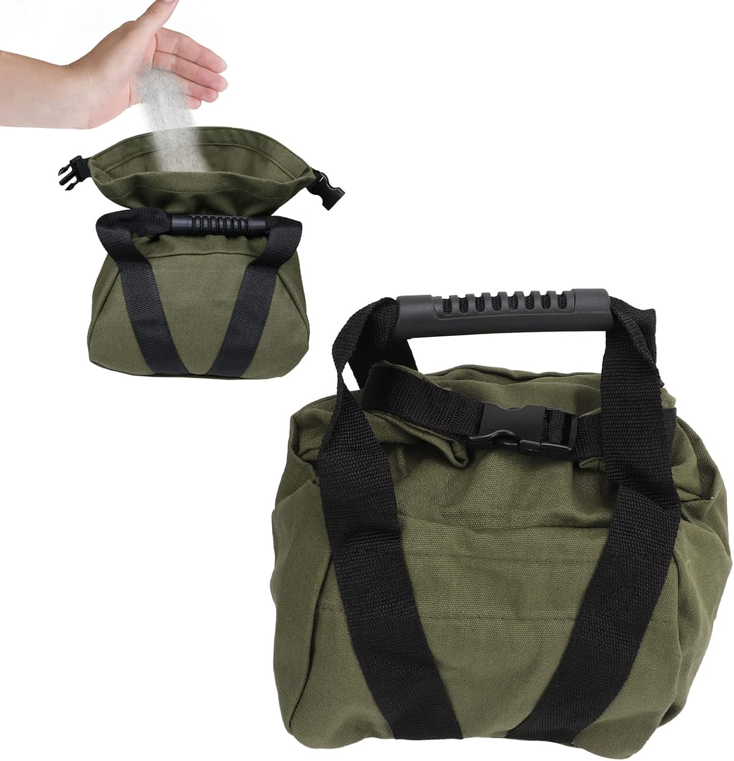 Sacca Per Yoga Con Sabbia ETAINGYEUN - Militare Green, In Tela, Per Pilates E Allenamento - Foto 6