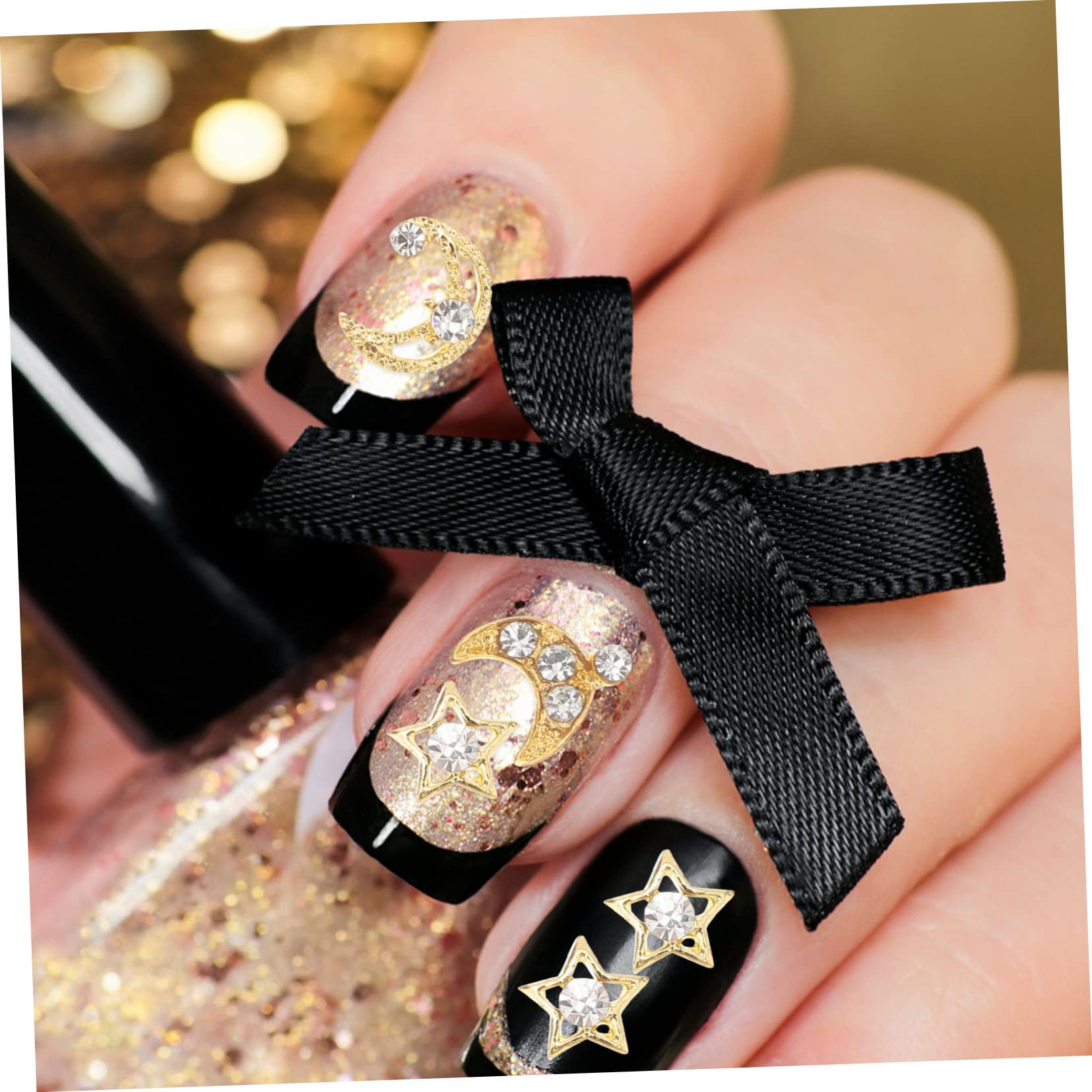 SHERCHPRY 4 Set Ciondoli Unghie Metallo Decorazioni Per Nail Art Accessori Glamour Per Unghie Con Facili Applicare E Personalizzare 30 Pezzi*4