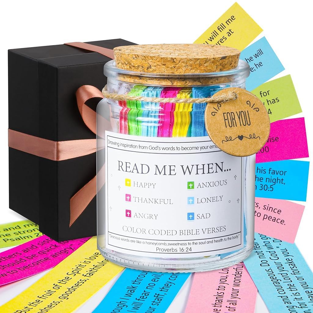 Bible Verse Jar for Women, Read Me When Bible Verses in a Jar, Religious Graduation Gift, Scripture Prayer Cards Hope, Chr...