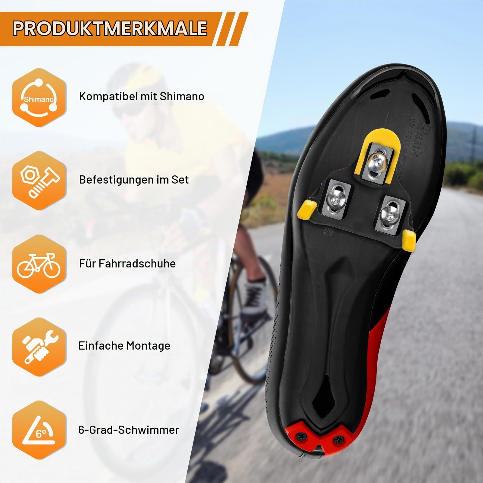 Fahrrad Pedal Stollen, Rennrad-Pedalplatten Cleats für Shimano SPD SL Precision, Cycling Cleat Kompatibel mit SPD SL SM-SH10 SM-SH11 SM-SH12 für Rennrad, Radrennen, Wettkampfradfahren Sport & Freizeit