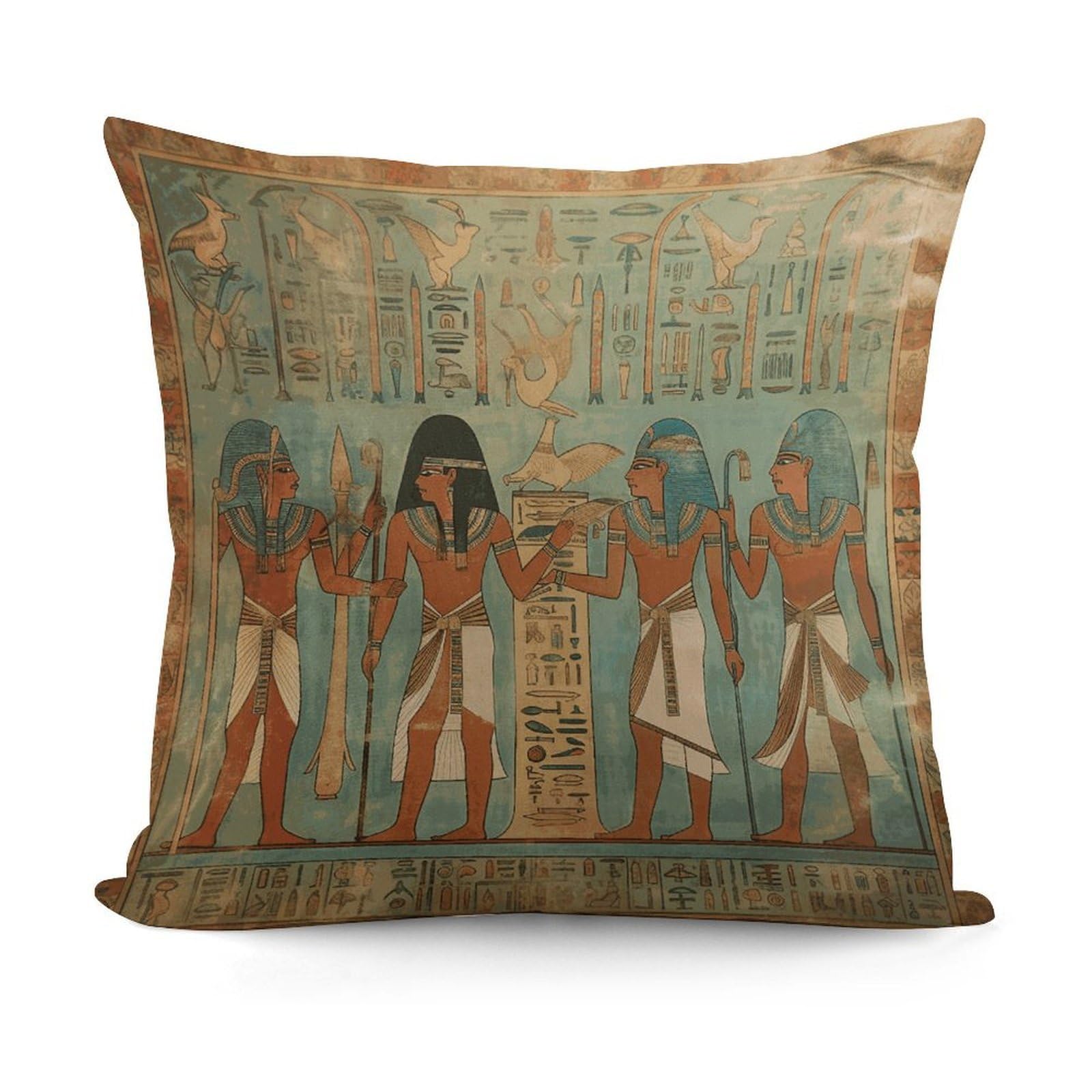 VstaDank Women in Ancient Egypt Throw Pillow Covers 18x18 Inch Soft Couch Home Decor Cushion Cover Comfortable Plush Square Cushion Case Farmhouse Decorative Pillowcase for Living Couch