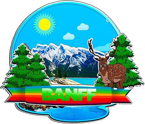 Banff - Imán de Canadá para nevera, de madera, 3D, monumentos, viajes, coleccionables, recuerdos, decoración hecha a mano -1331