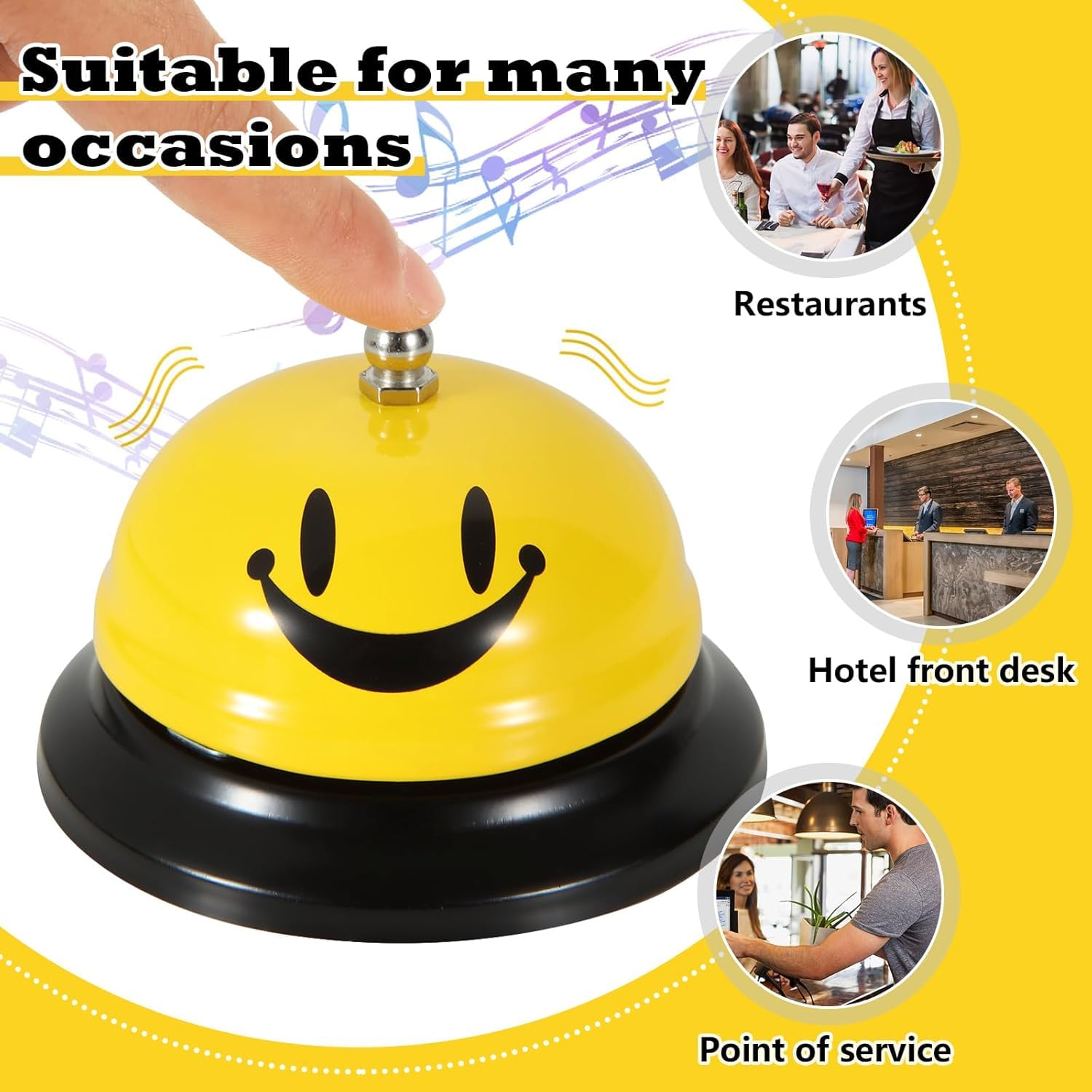 Timbre de Escritorio,Campana de Servicio,Campanillas de Metal,Timbre de Recepción Mesa, Llamada para Hotel Restaurante Cocina Bar Escuela