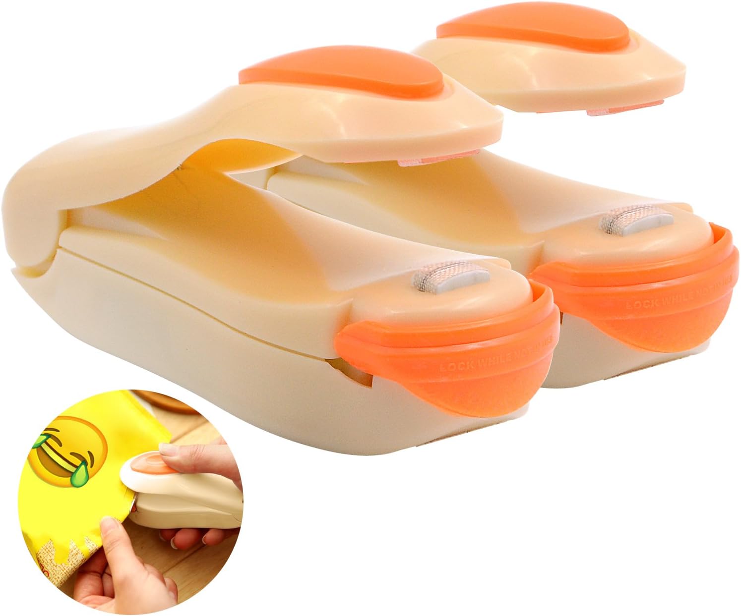 REFAGO 2-PACK Mini Bag Heat Sealer Capper, Plastic Bag Sealing Machine, Sealer Seal Packing Plastic Bag Kit for Food Saver