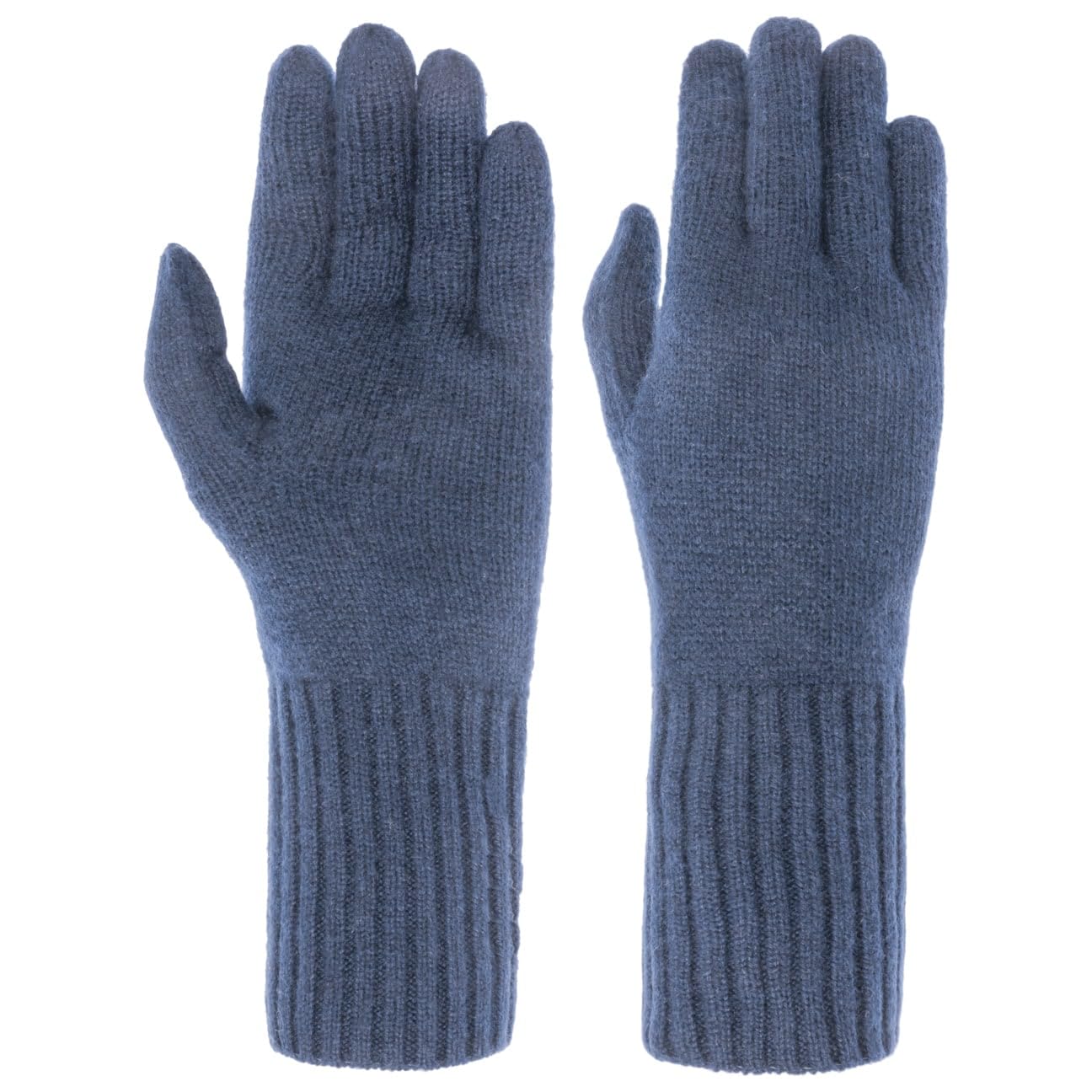 Seeberger Women's Blue Cashmere Finger Gloves Gloves Winter Autumn Winter, One Size