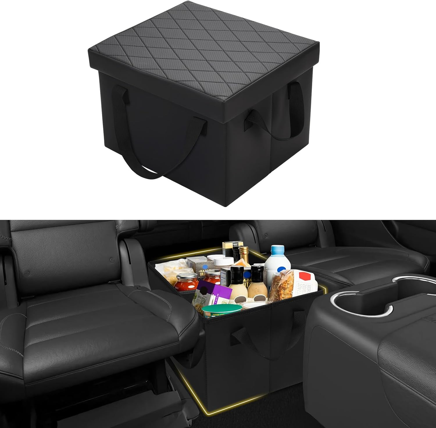 Mixsuper Liner Car Seat Organizer for 2015-2020 Chevy Tahoe/GMC Yukon, Console Organizer Backseat Box for Chevy Tahoe, Dog Toy Box Storage Bin Kids Toys Baby Supplies Travel Accessories 2015-2020 Tahoe