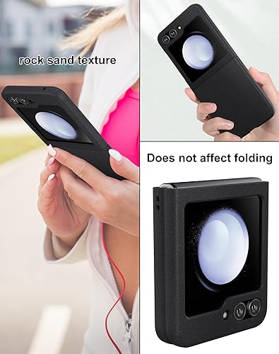 Miniatura 7 de Eastcoo Funda delgada para Galaxy Z Flip 5, parte trasera de policarbonato duro, sensación esmerilada, soporte de carga inalámbrica, ligera, a