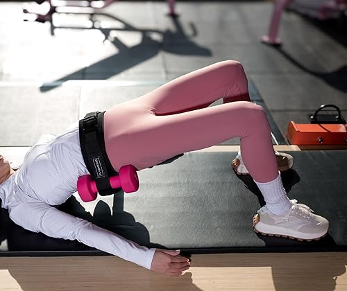 Miniatura 3 de Cinturón de empuje de cadera para pesas y bandas de resistencia de tobillo con puños para entrenamiento, cinturón de empuje de cadera para