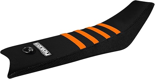 Enjoy Mfg Funda de asiento compatible con KTM 2016-2023 SX65 SX 65  All BlackOrange Ribs #148