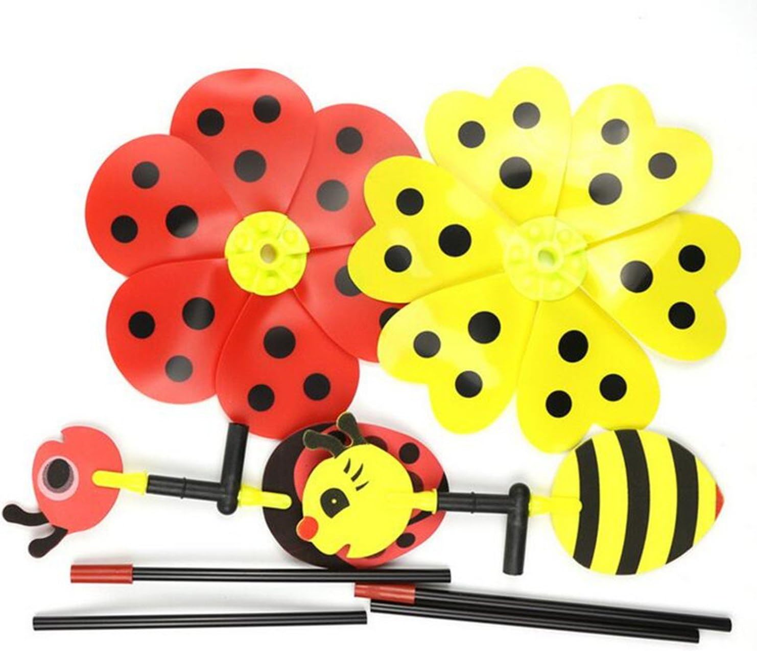 Wind Spinners Bumble Bee Ladybug Windmill Children Funny Toys Home Yard Garden Decor Decorative Accessories