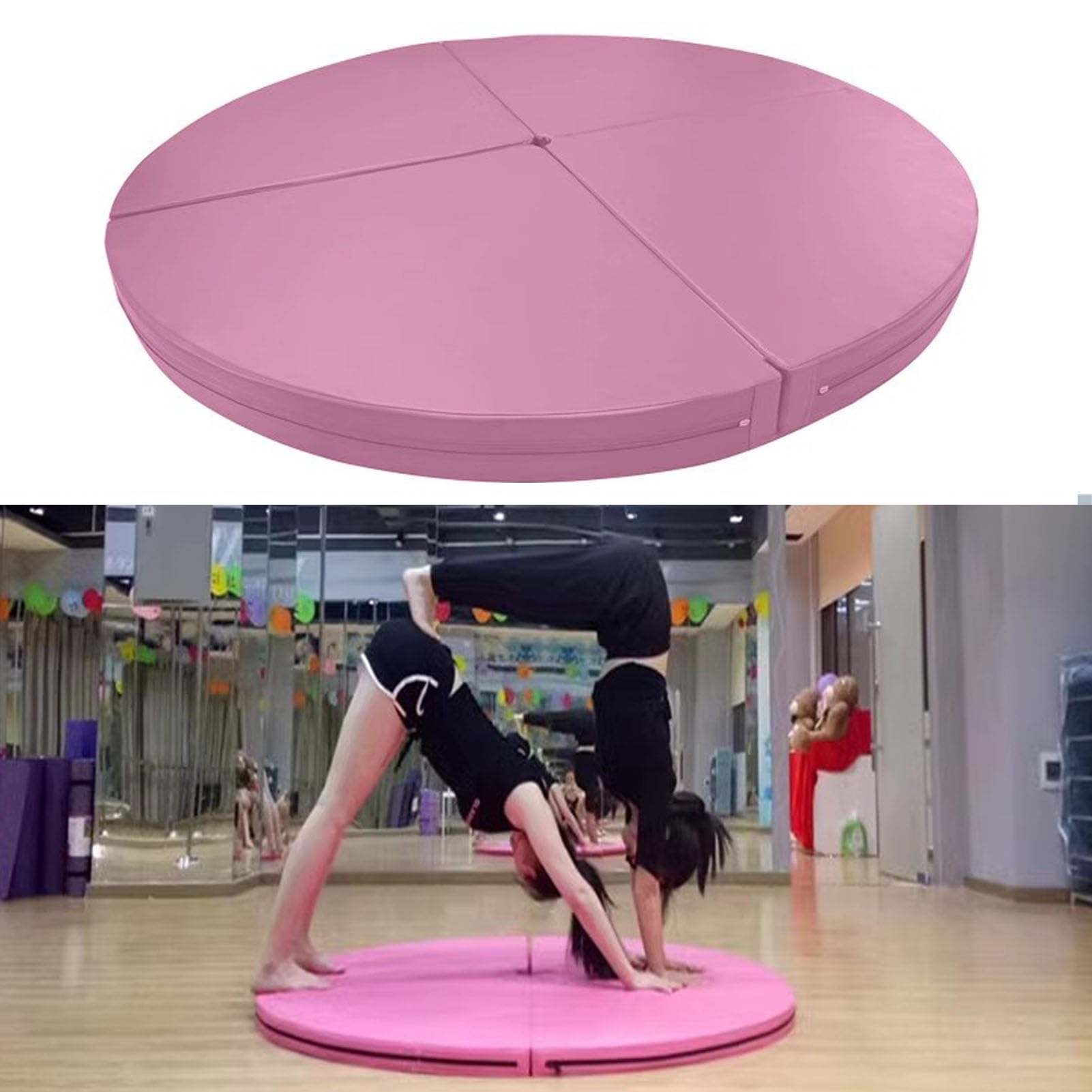 Foldable Exercise and Dance Pole Crash Mat 4ft 5ft 6ft Circular Dacing Pole Cushion for Fitness Inversion Yoga