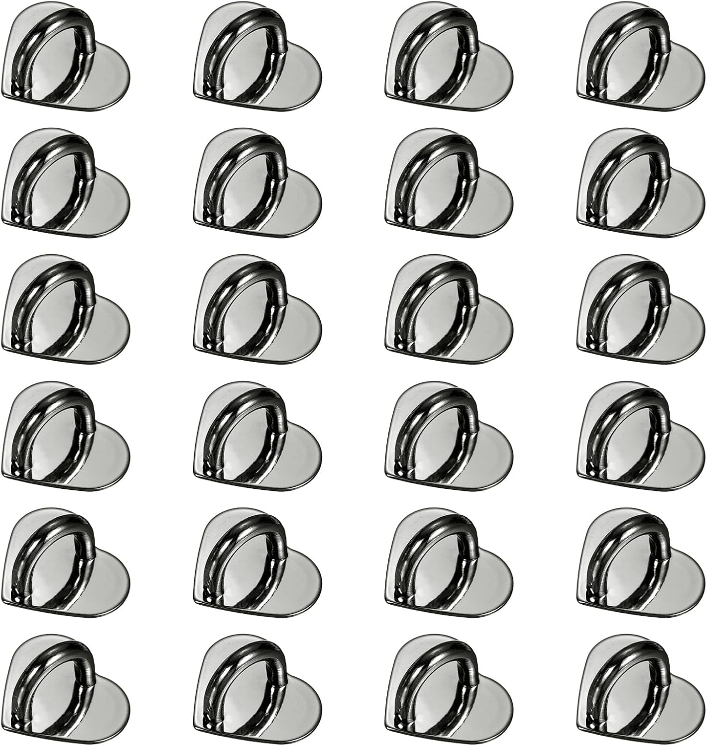 PATIKIL Metal Phone Charm Hook 1", 24Pcs Adhesive Heart Shaped Phone Finger Grip Hook Smartphones Keychain Ring Charm Loop for DIY Tablet Case Accessories, Purple
