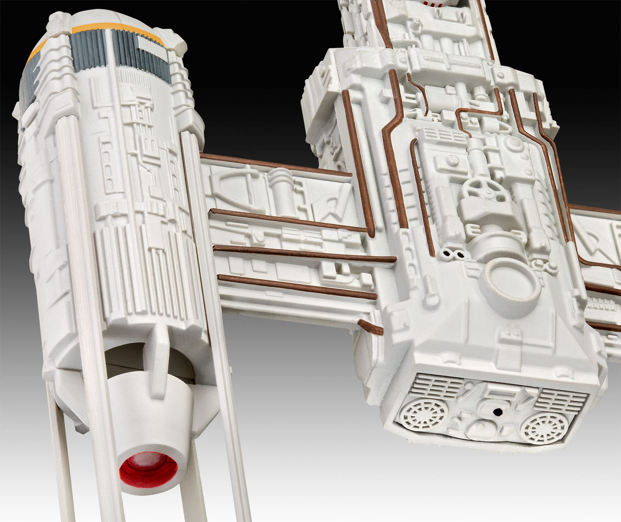 Revell Modellbausatz Star Wars I Geschenkset Y-Wing Fighter I Maßstab 1:72 I Level 3 Bausatz I Teileanzahl 38 I ab 10+ Jahren I für Kinder und Erwachsene I inkl. Farben Kleber und Pinsel