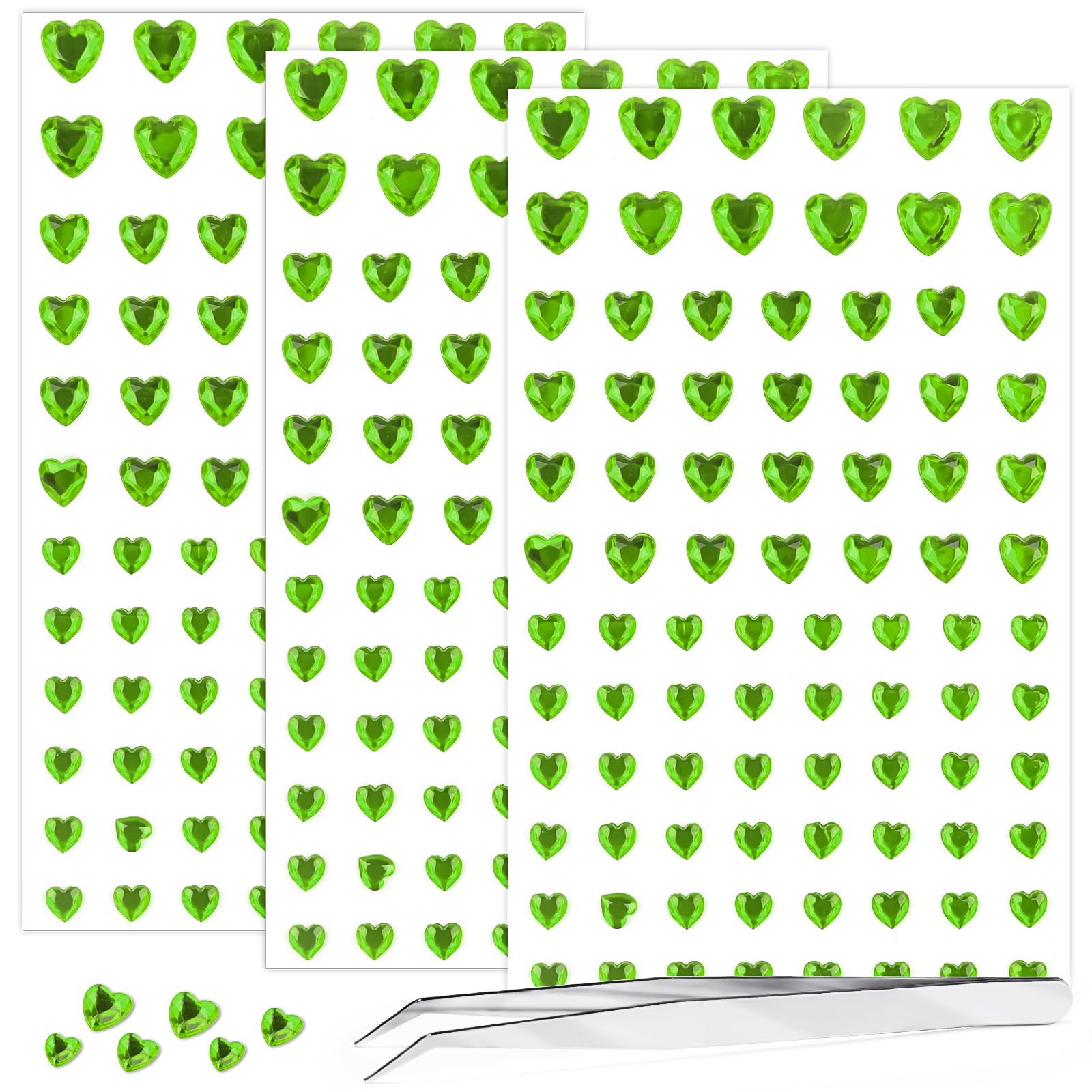 264pcs Heart Gem Stickers Rhinestones for Crafts - Self Adhesive Jewels Stickers, Acrylic Gems DIY Craft Decorative Diamond Stickers, Small Stickers