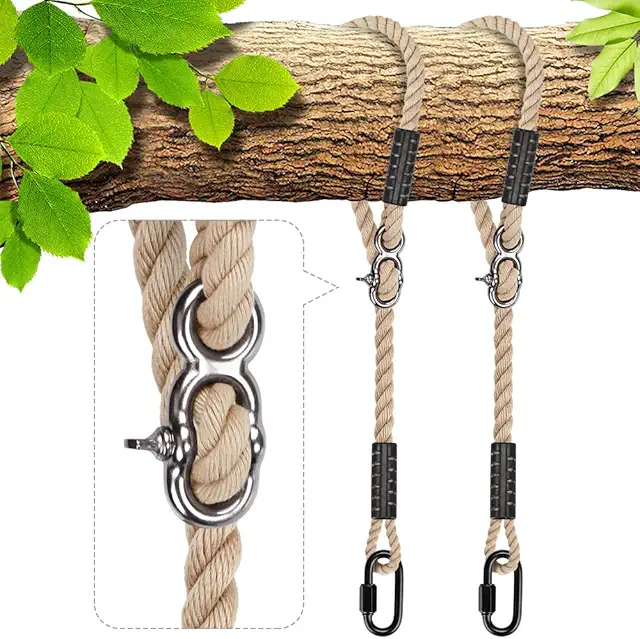 BeneLabel 2pcs Adjustable Rope Hammock Straps with Carabiner - 200cm, 1000lbs Capacity