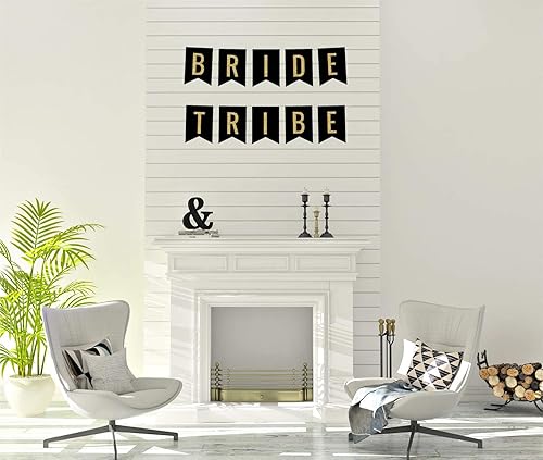 Miniatura 4 de Andaz Press Brillantina dorada sintética sobre decoración negra para despedida de soltera, despedida de soltera, tribu de novia, aproximadamente 5