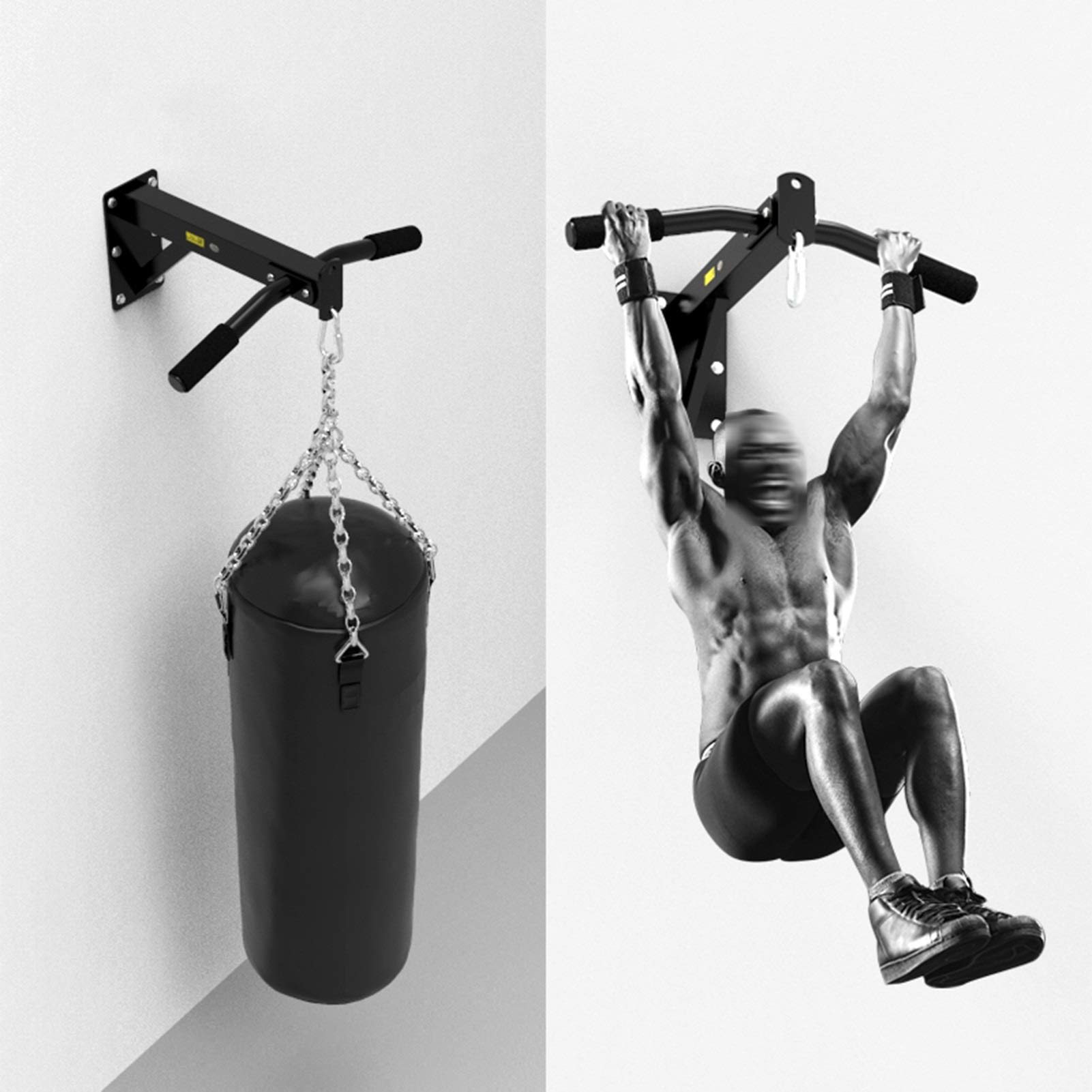 Gym Sbarra Trazioni Muro,Gancio per Sacco da Boxe,Attrezzature per Boxe per Casa,Barra per Trazioni,200kg/661lb Barra Trazioni