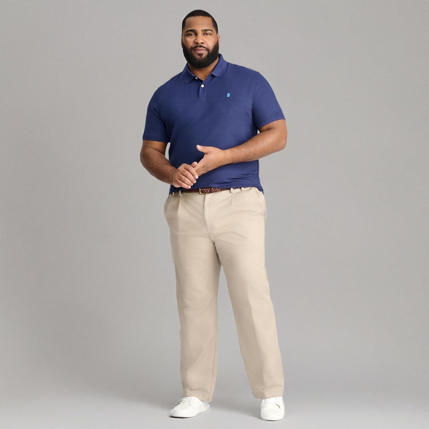 Izod Men's Big-and-Tall American Chino Double-Pleated Pants