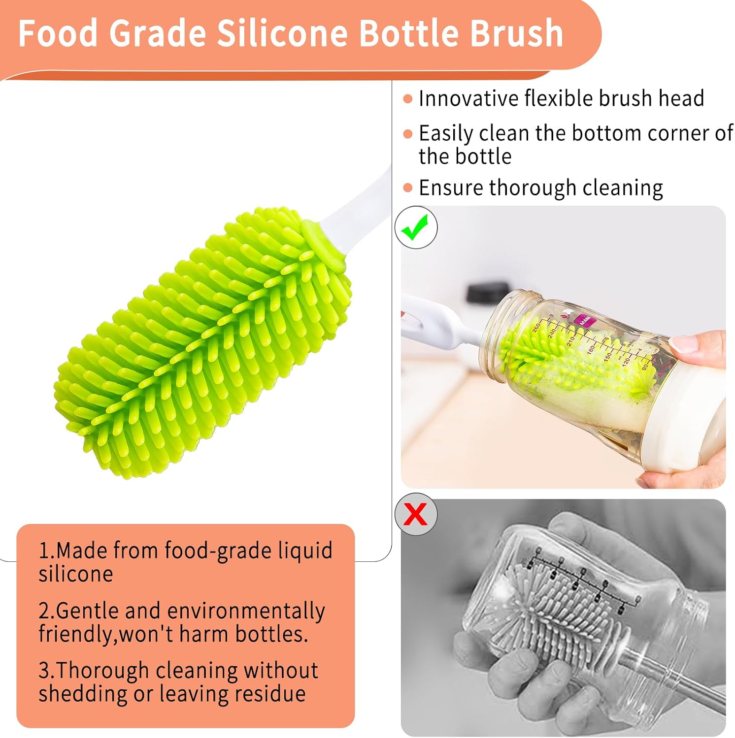 Baby Bottle Drying Rack, Travel Bottle Cleaner Kit for Working Mom, Baby Feeding Essentials - 9 x 5 x 2.5