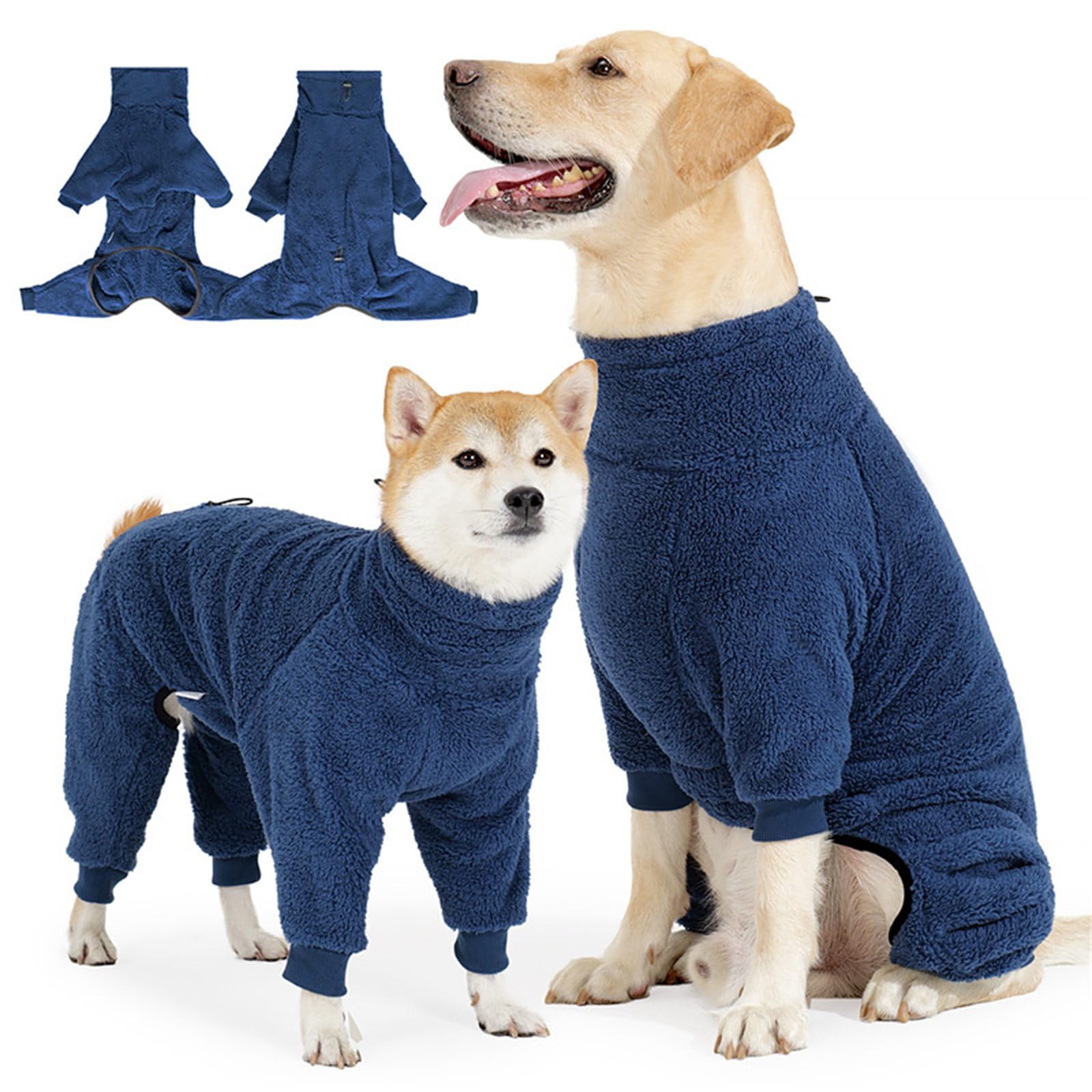 Manteau d'hiver en polaire épaisse pour chien, couverture intégrale du corps, quatre jambes, tenue chaude pour races d'intérieur et d'extérieur, pyjama en polaire respirante pour chien