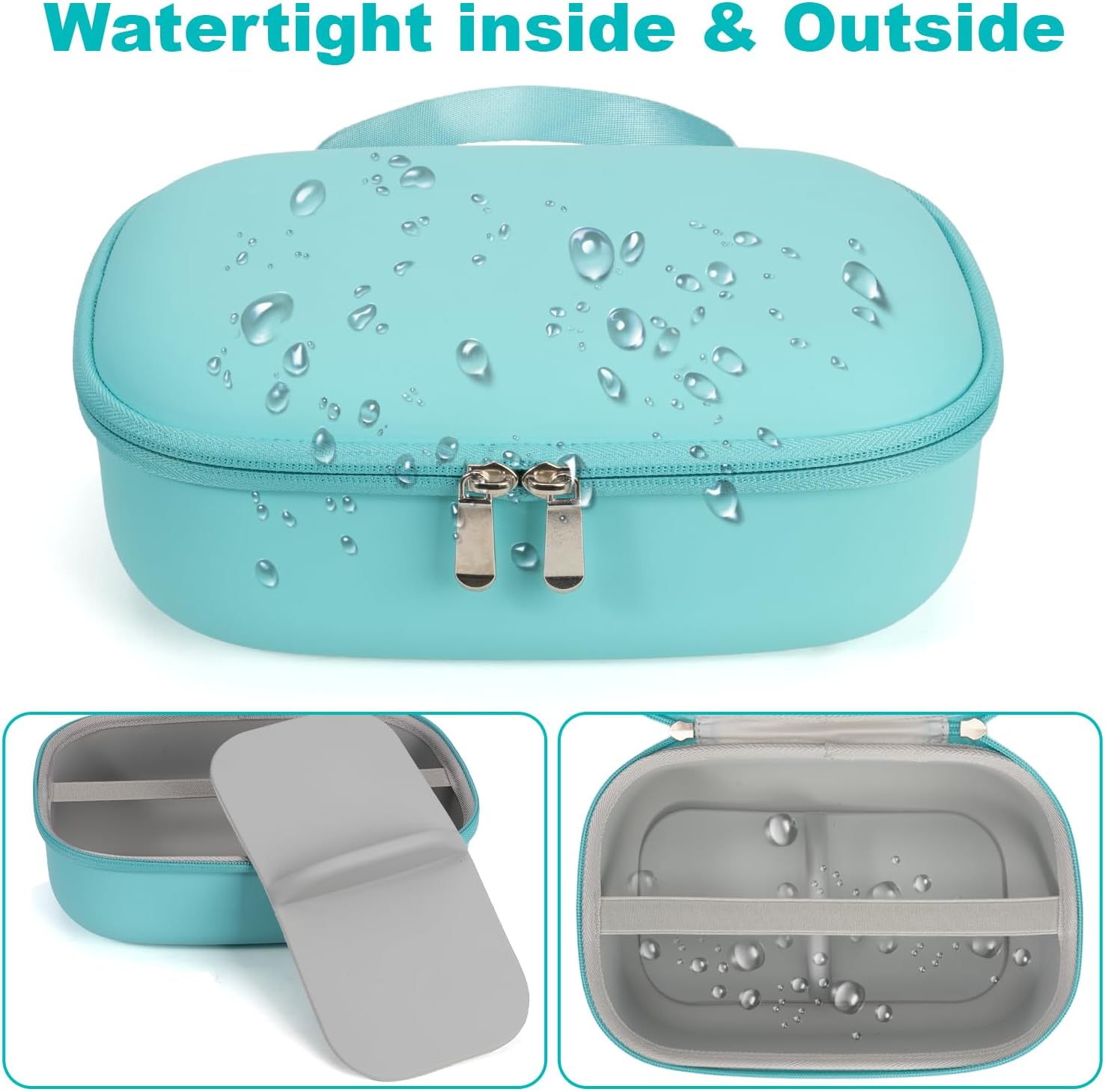 Wearable Breast Pumps Carrying Case, Hard Shell Breast Pump Bag with Waterproof Removable Tray, Breast Pump Storage Bag Compatible with Most of Wearable Breast Pumps (Teal)