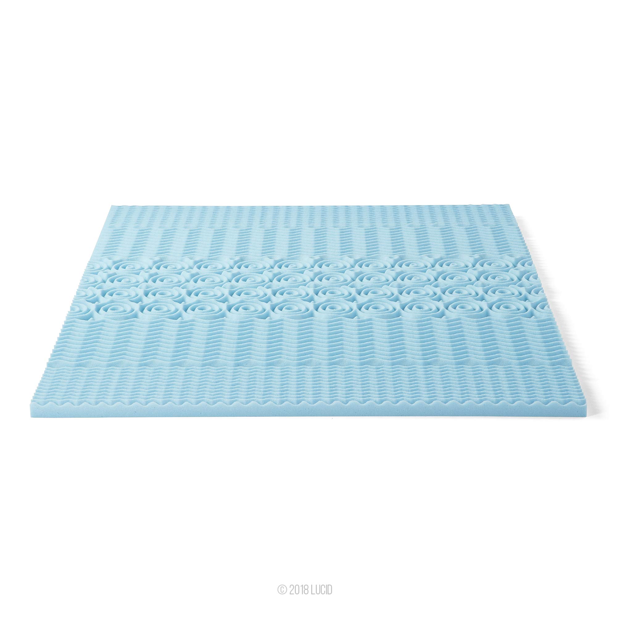 LUCID Nakładka na materac z 5 strefami – 5 cm, żelowa pianka z pamięcią kształtu, oddychająca, Öko-Tex, 160 x 200 cm, kolor niebieski