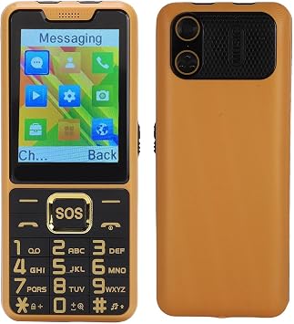 Tangxi 4G LTE Unlocked Phones with SOS Buttons, Loud Speaker & Speed Dial, Large Buttons Cell Phone for Seniors, 2.6 Inch Dumbphone with 2500mAh Gold