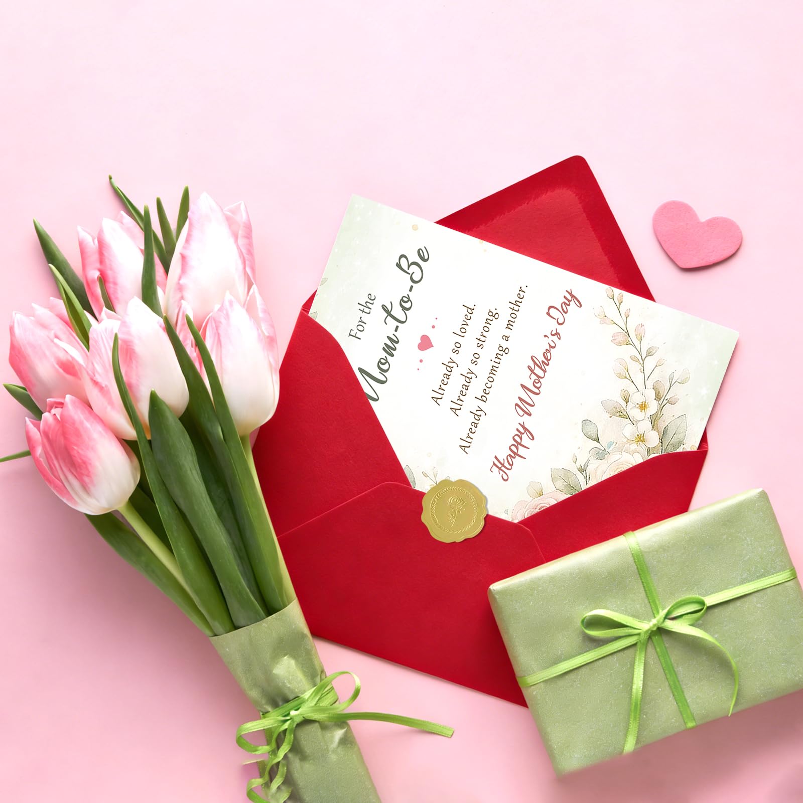 Beixian Mother's Day Card for Mom to Be, Mother's Day Gift for Mom to Be, Floral Greeting Card for Expecting Mom