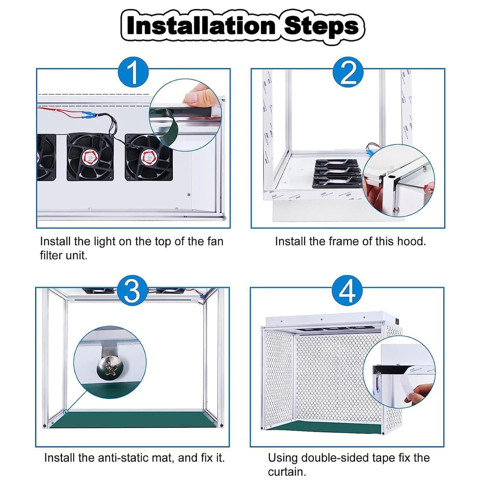 Cabina De Flujo Laminar, Banco De Limpieza De 3 Ventiladores, Campana De Flujo Laminar Vertical, Banco De Limpieza De Flujo De Aire Con Luz Y Filtro, Estación De Reparación De Pantallas LCD