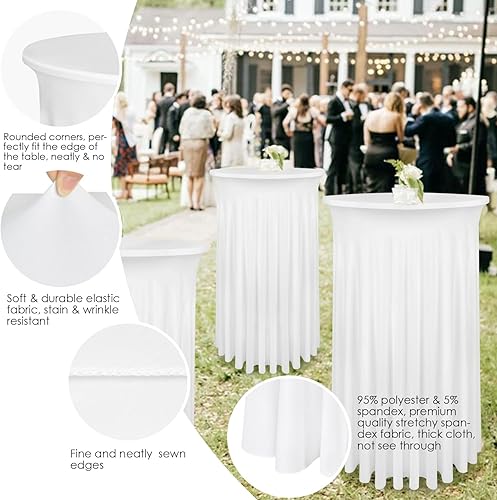 Miniatura 15 de Faldas de mesa negras para mesas rectangulares de 6 pies, funda de elastano para mesas de 6 pies, mantel elástico, lavable, resistente a